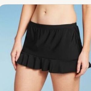 Aqua Green skirtini - ruffled swim skirt size Large 12/14 color black NWT‎